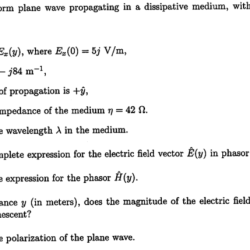 A uniform plane wave propagating in a medium has